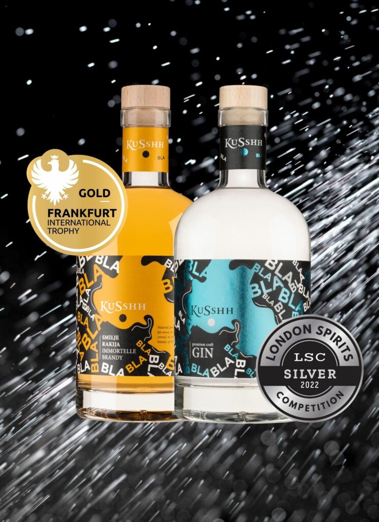 Gin and immortelle brandy medals